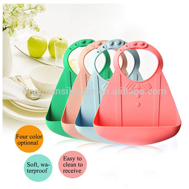 Wholesales washable silicone baby care kids feeding bib