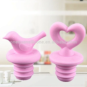 Wine Stopper, Silicone Vacuum Beverage Bottle Stoppers with Wine Pourer