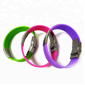 factory adjustable silicone metal Bracelets with high quality