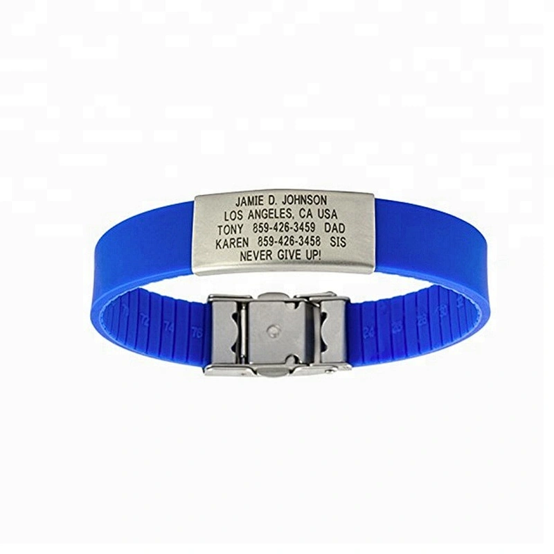 factory adjustable silicone metal Bracelets with high quality