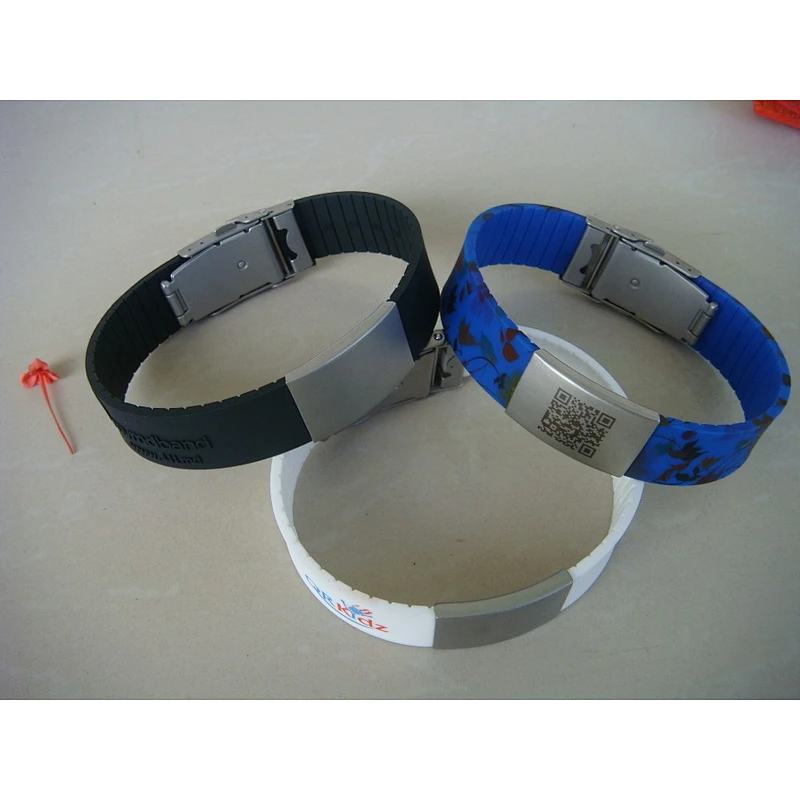 high quality stainless steel engrave plate for silicone wrist band