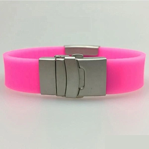 Wholesale Souvenir Stainless Steel Id Plate Silicone Bracelet