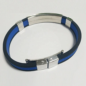 Free Engraving Alert ID Bracelet Stainless Steel Rubber Silicone Emergency