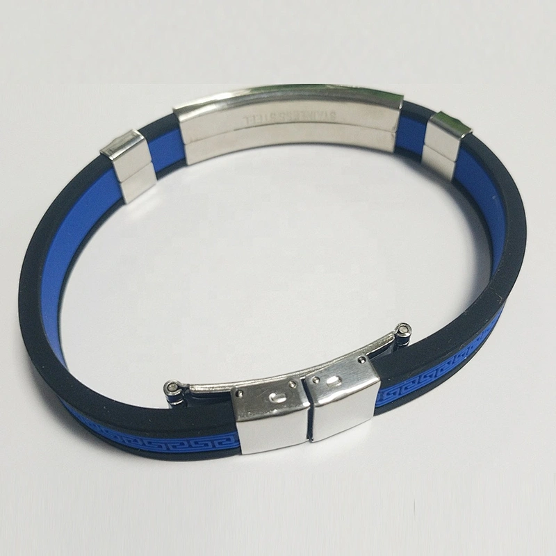 Free Engraving Alert ID Bracelet Stainless Steel Rubber Silicone Emergency