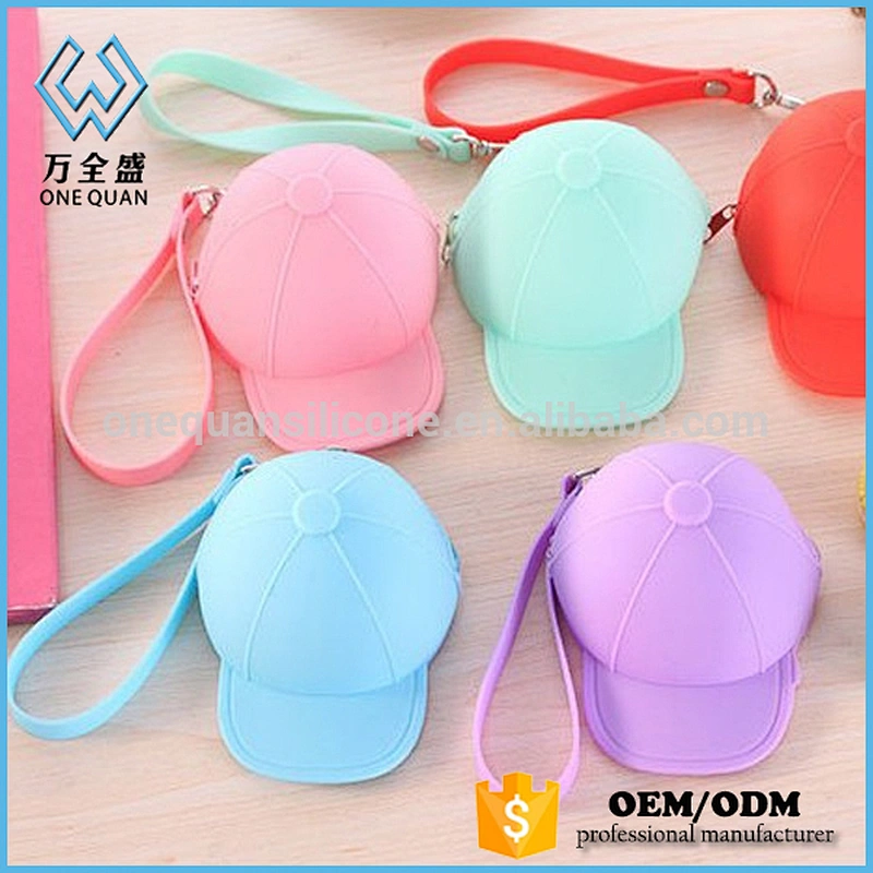 Lovely hat shape silicone custom coin purse Bag  for gifts