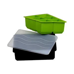 Silicone Sphere Whiskey Ice Ball Maker with Lids Large Square Ice Cube Molds