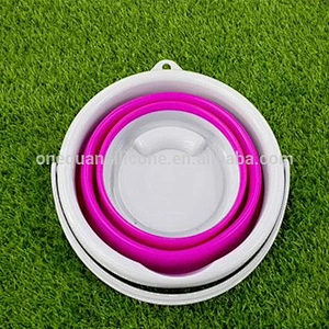 Living Foldable Healthy Silicone Bucket 5-Litre,10-Litre, Fashion Collapsible folding pail for Home kitchen Camping Gardening