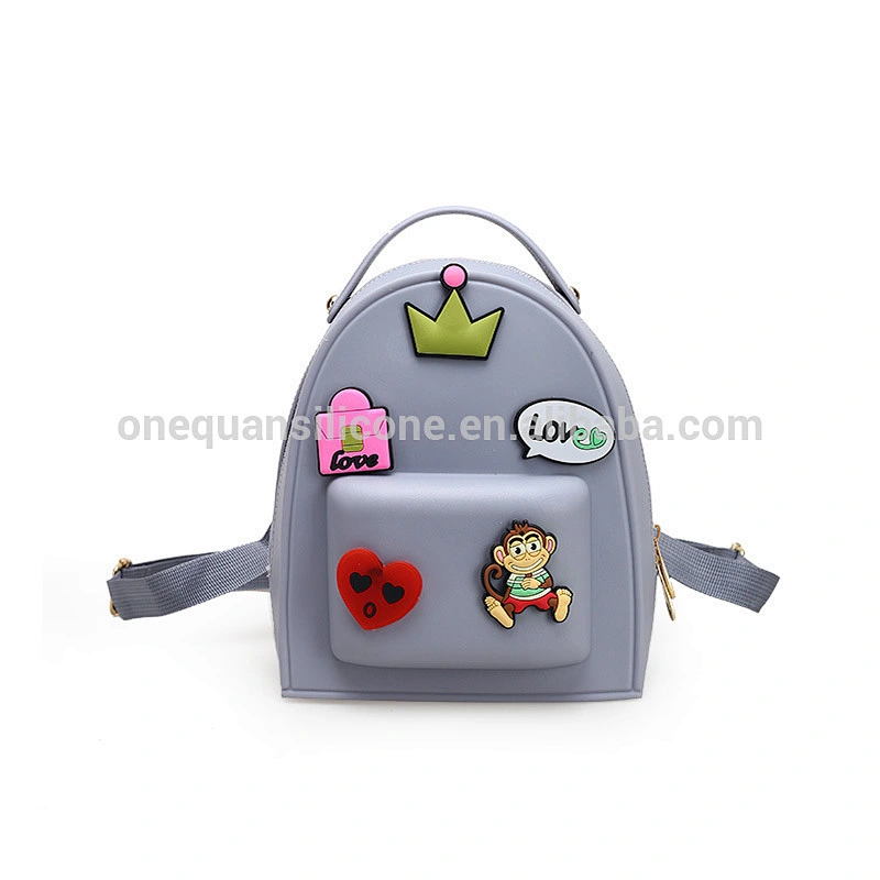 Sweet Spring Water Cute Cartoon Cute Silicone Backpack Travel Outdoor Rucksack School Bags for Girls