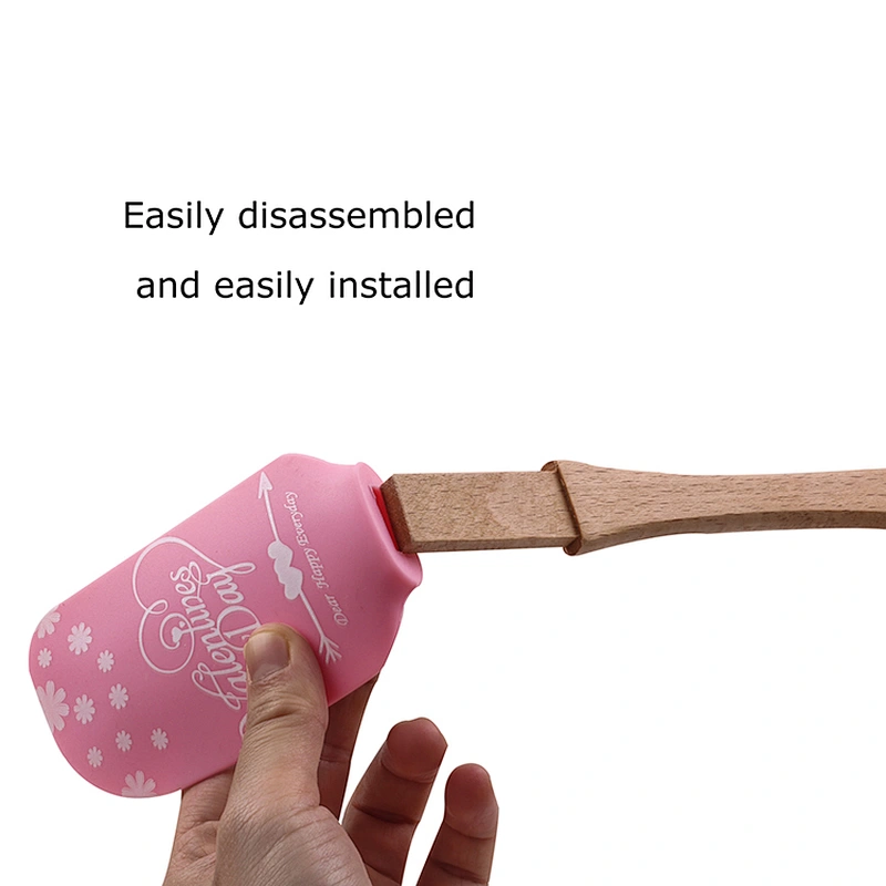 Ecofriendly Kitchen Baking Products DIY Funny Cake Scraper with Solid Wooden Kitchen Utensils