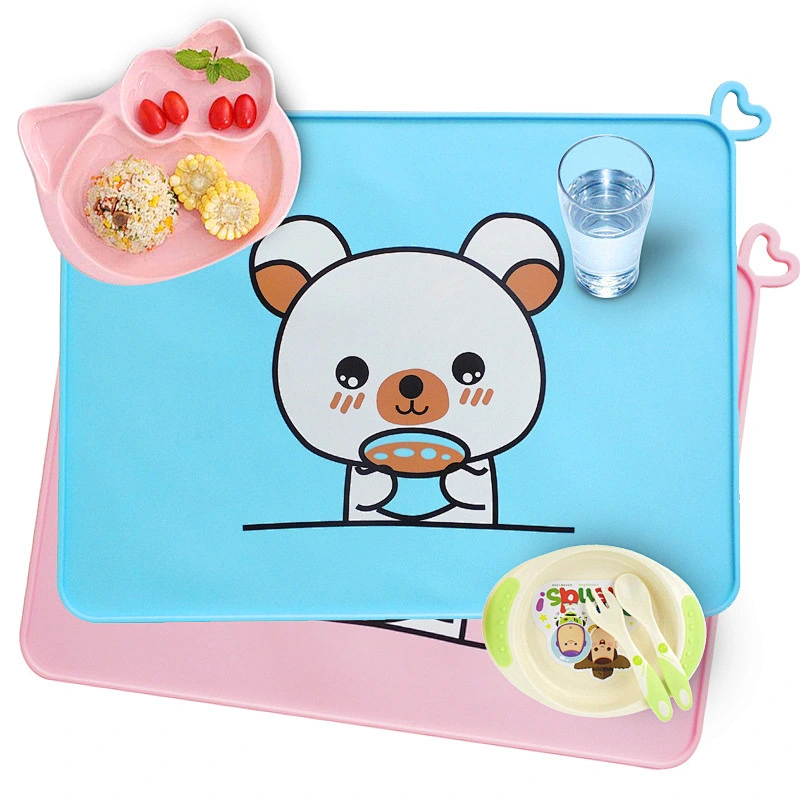 2020 BPA FREE OEM Disposable Silicone Bear Placemat for Baby