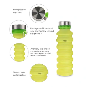 Collapsible Silicone Water Bottle  Foldable Bottles Used for Travel Hiking Camping Sports and Outdoor Activities