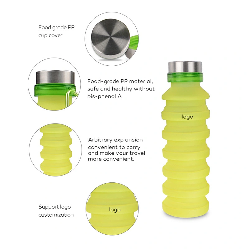 Collapsible Silicone Water Bottle  Foldable Bottles Used for Travel Hiking Camping Sports and Outdoor Activities