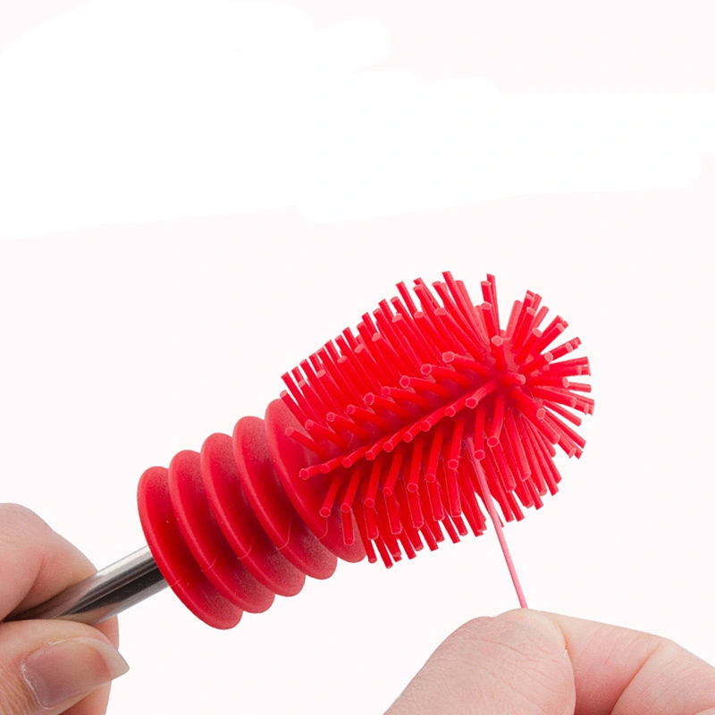 New Type BPA Free Baby Feeding Bottle Brush Red Handle Bottle Cleaner