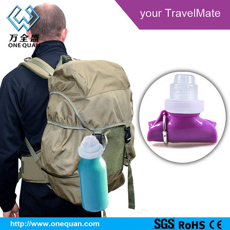 BPA Free Foldable Silicone Collapsible and Portable Water Bottle for Travel and Sports