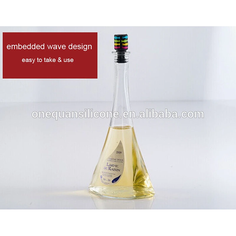 Silicone Custom Wine Bottle Stopper With marker rings