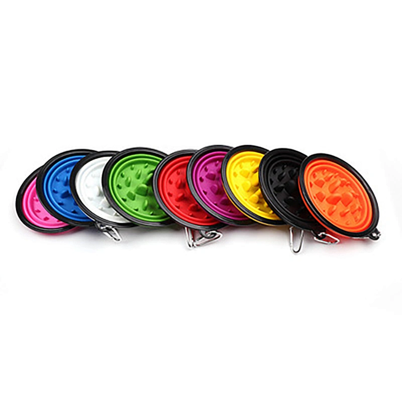 Collapsible Portable Colorful Food Grade  Easy Carry dog food bowl