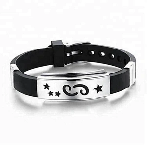 Unique custom silicone stainless steel bracelet Sport ID wristband