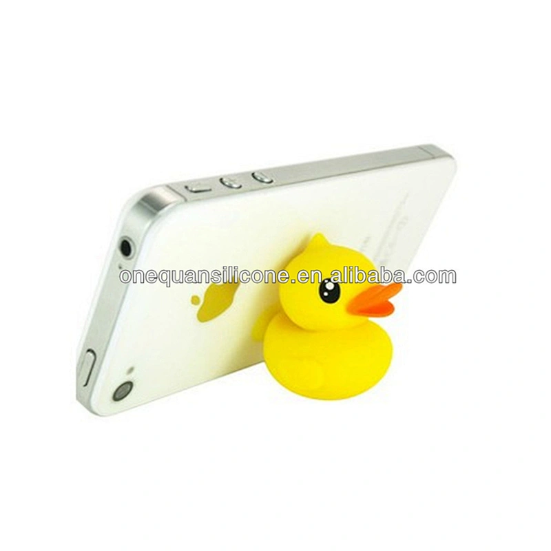2019 Cute Funny Silicone Rubber Yellow Duck  Shape Cell Phone Holder For Gifts