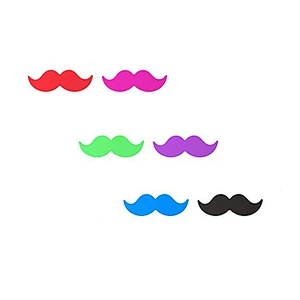 Mustache Shape 6pcs Silicone Wine Glass Identifier Reusable Glass Markers