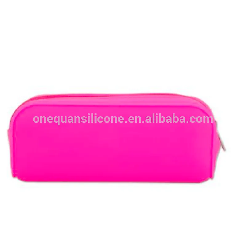 Candy-colored Silicone Pencil Case Zipper Pen Bag Multifunctional Handbag School Supplies Cute Stationery Cosmetic Pouch