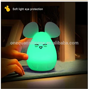 Cute animal shape silicone led night light for Christmas gift