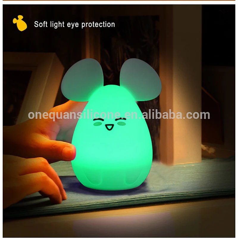 Cute animal shape silicone led night light for Christmas gift