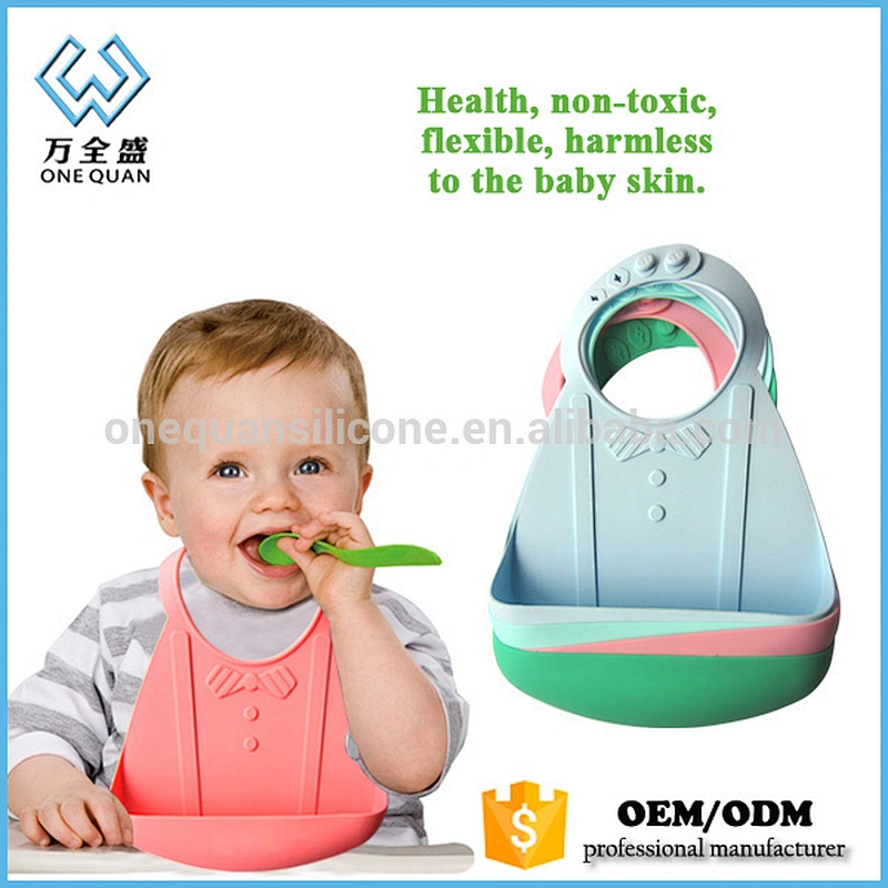 New Design Waterproof Silicone Floral Baby Bib