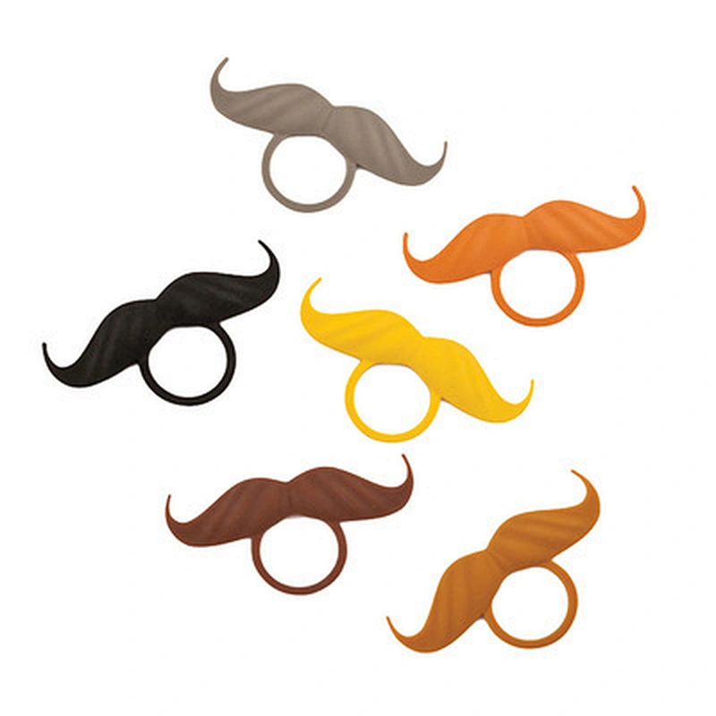 2020 New Design Best-Selling Silicone Rubber Mustache Shape Bottle Marker For Gifts