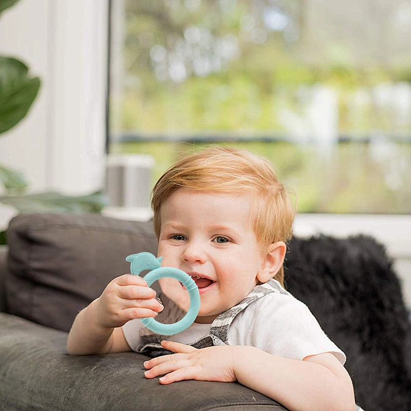 China manufacturer baby soft teether rattle toy silicone beads teethers for babys with factory prices