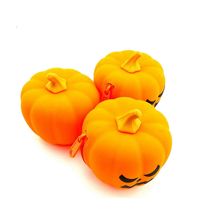 New Design Halloween Candy Bag Silicone Pumpkin Coin Purse