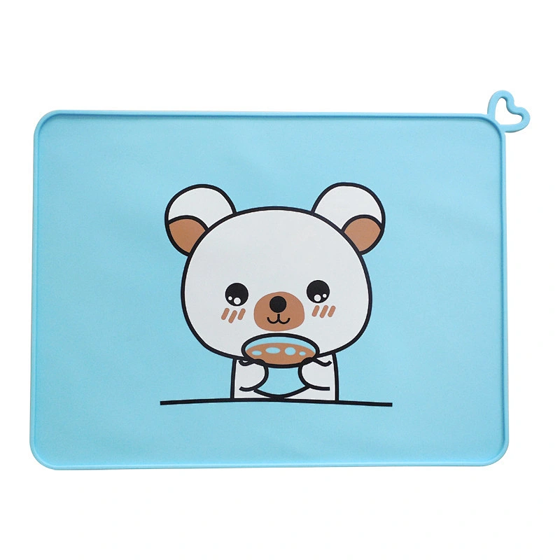 2020 BPA FREE OEM Disposable Silicone Bear Placemat for Baby