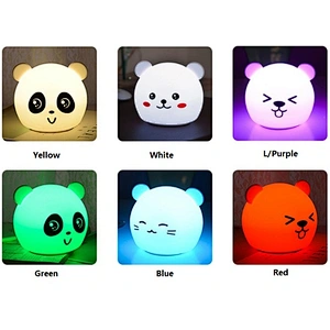 Cute Gift Presentation USB Rechargeable Silicone Night Light Cartoon Hold Beside Bed Pat Lamp