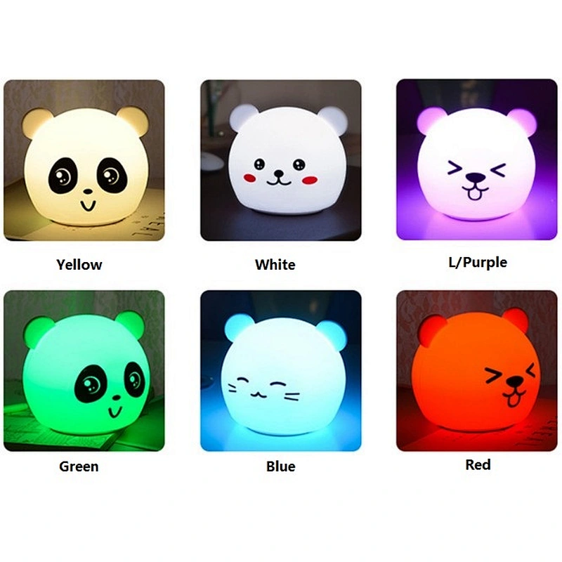 Cute Gift Presentation USB Rechargeable Silicone Night Light Cartoon Hold Beside Bed Pat Lamp