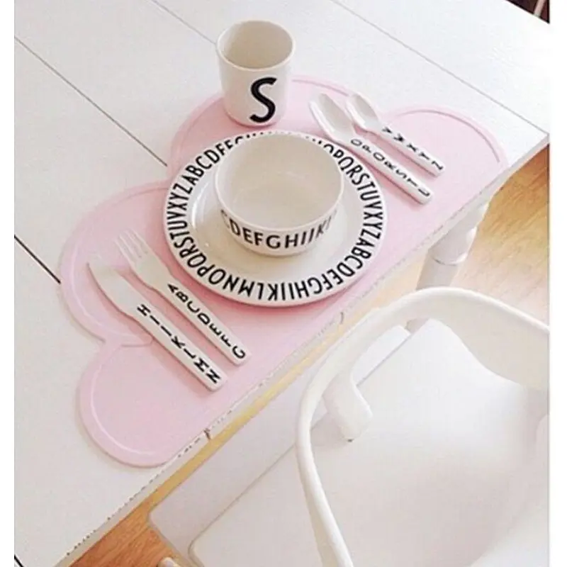 Eco-friendly Silicone Non Slip Placemat for Kids Baby Toddlers BPA Free Placemats Set