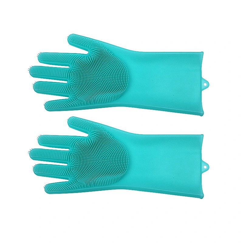 Natural Silicone Gloves Wash Scrubber Heat Resistant Brush for Cleaning Household Dish Washing the Car