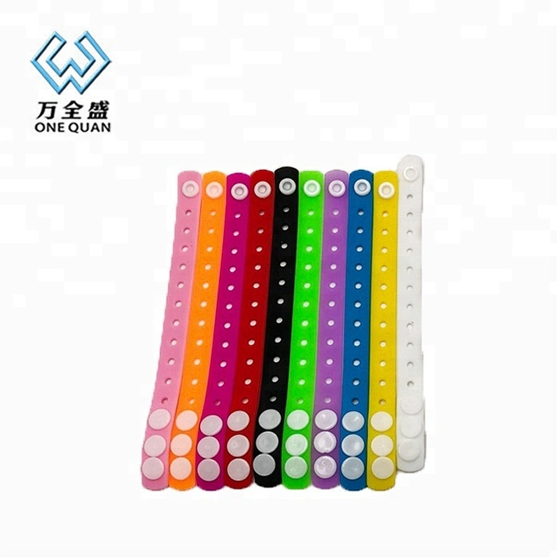 Customized Oem Silicone Wristband Charming Soft Pvc Colorful Button