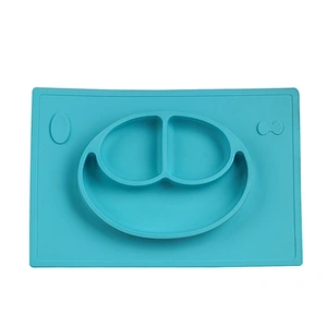Baby dishes Silicone One-Piece Placemat Bowl BPA Free Baby Feeding Bowl Placemat Infant Tableware Divided Bowl
