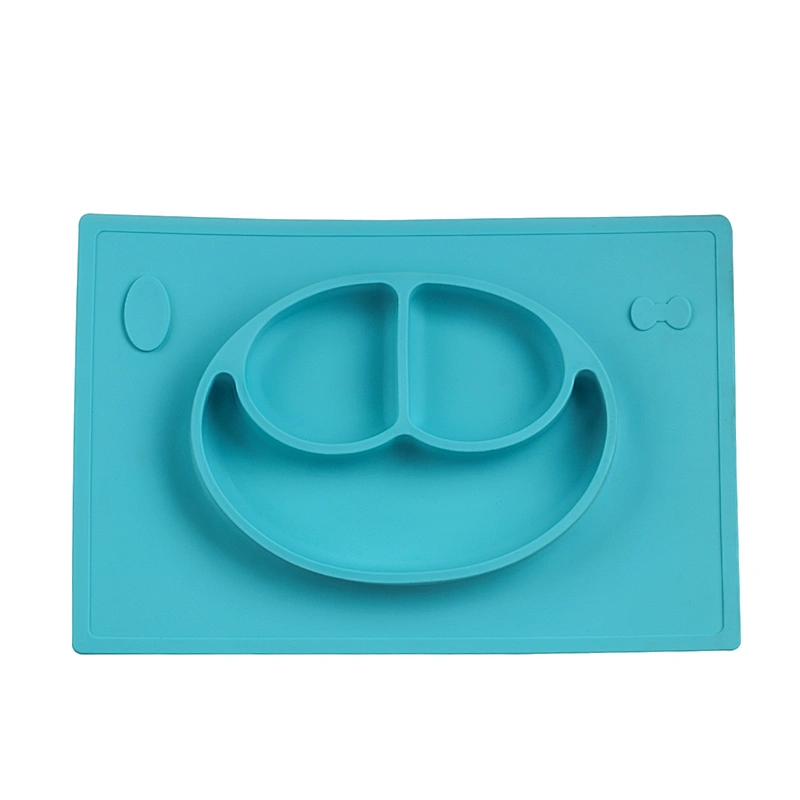 Baby dishes Silicone One-Piece Placemat Bowl BPA Free Baby Feeding Bowl Placemat Infant Tableware Divided Bowl