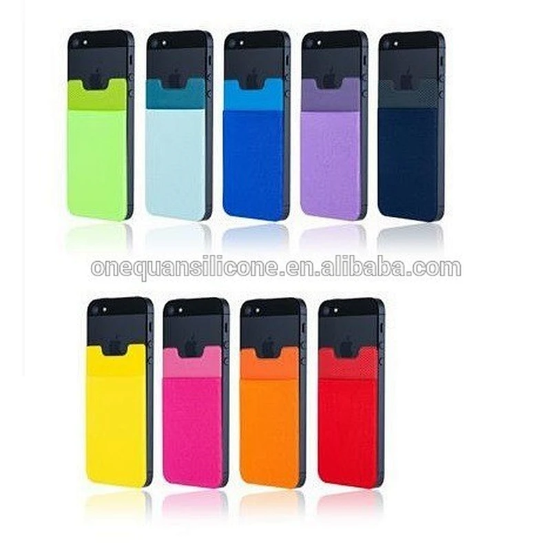 Wholesale sticky silicone smart phone mobile phone card holder bag