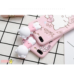 carton silicone phone case cute soft pink hello kitty carton girl mobile phone silicone case for phone 6 7 8