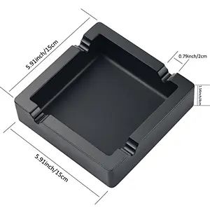15X15 cm Groove Size 2 cm Eco Friendly Unbreak Heat Resistant Custom Logo Silicone Ashtray Cigar Ashtray Silicone