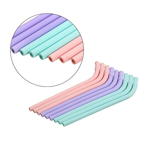 Reusable Straws ,3 PCS Extra Long Flexible Curved Straw  with 1 Cleaning Brushes