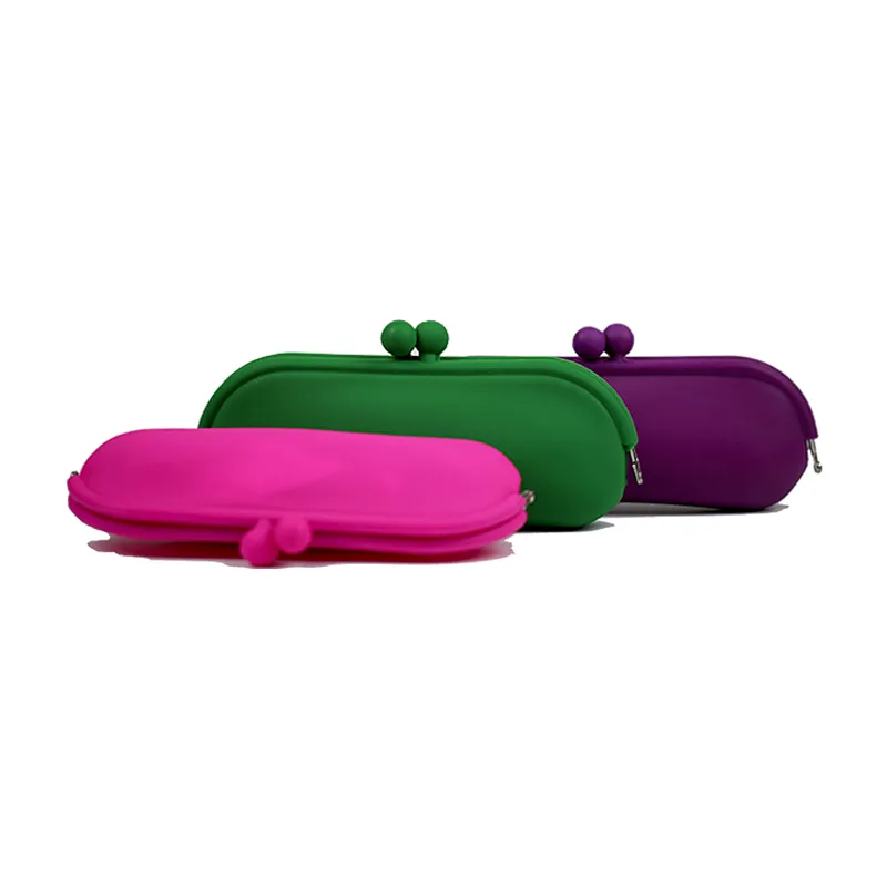 Washable Durable Silicone Glasses Bag Silicone Pencil Box For Travel