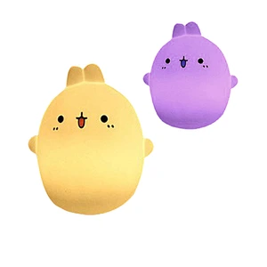 Colorful silicone soft cartoon cute animal baby nursery lamp breathing child LED night light