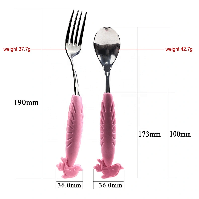 Baby Kids Cutlery Set Baby Feeding Stainless Steel Spoon and Fork Set