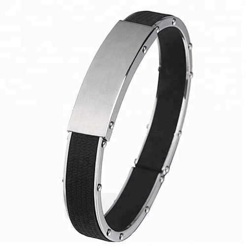 Black Stainless Steel Therapy Health Emergency Medical Alert ID Bracelets Customs Engraving