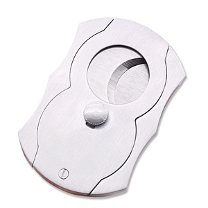 High Quality Metal Cigar Cutter Luxury Fashion Stainless Steel Cigar Cutter Curve Shape Small Portable Sliding Cutting Cutter