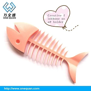 Ieasycan Fish Bone Soap Dish Box Moistureproof Soapbox Toilet Soap Silicone Creative Soap Holder Bathroom Toiletries
