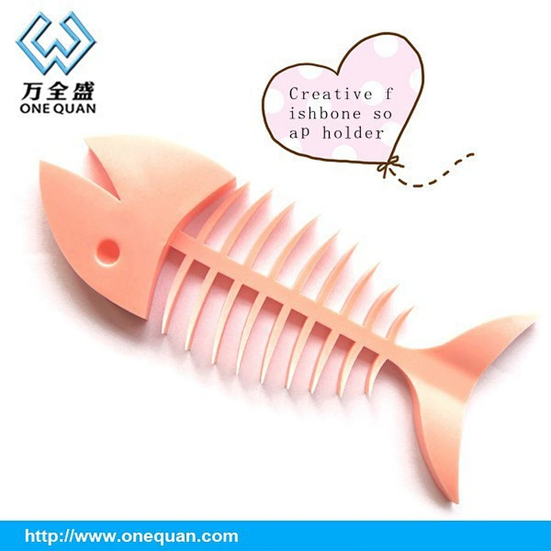Ieasycan Fish Bone Soap Dish Box Moistureproof Soapbox Toilet Soap Silicone Creative Soap Holder Bathroom Toiletries