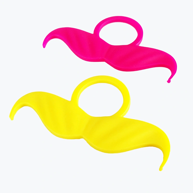 2020 New Design Best-Selling Silicone Rubber Mustache Shape Bottle Marker For Gifts